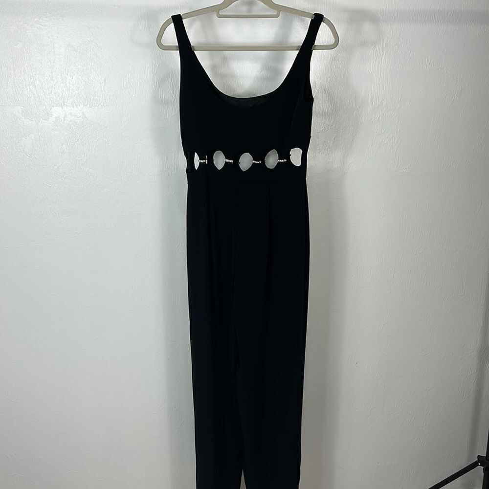 Niteline Vintage Black Sleeveless Jumpsuit with Unique Cut Out design Sz 6 - Picture 4 of 11